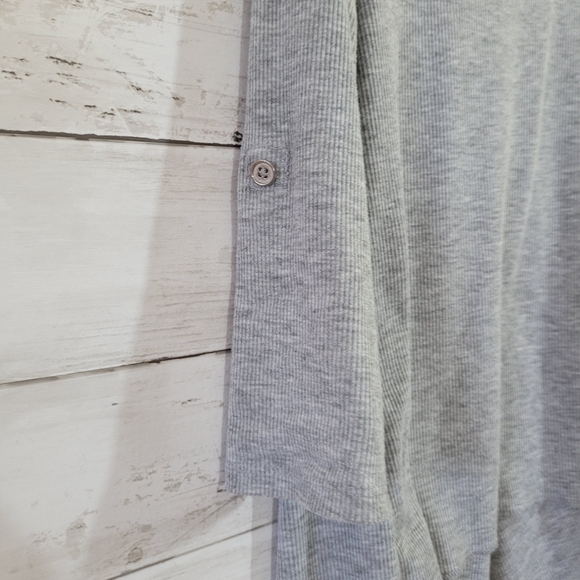Justice Gray Waterfall Cardigan Roll Tab Sleeve Very Lightweight Size 7 - Picture 3 of 9